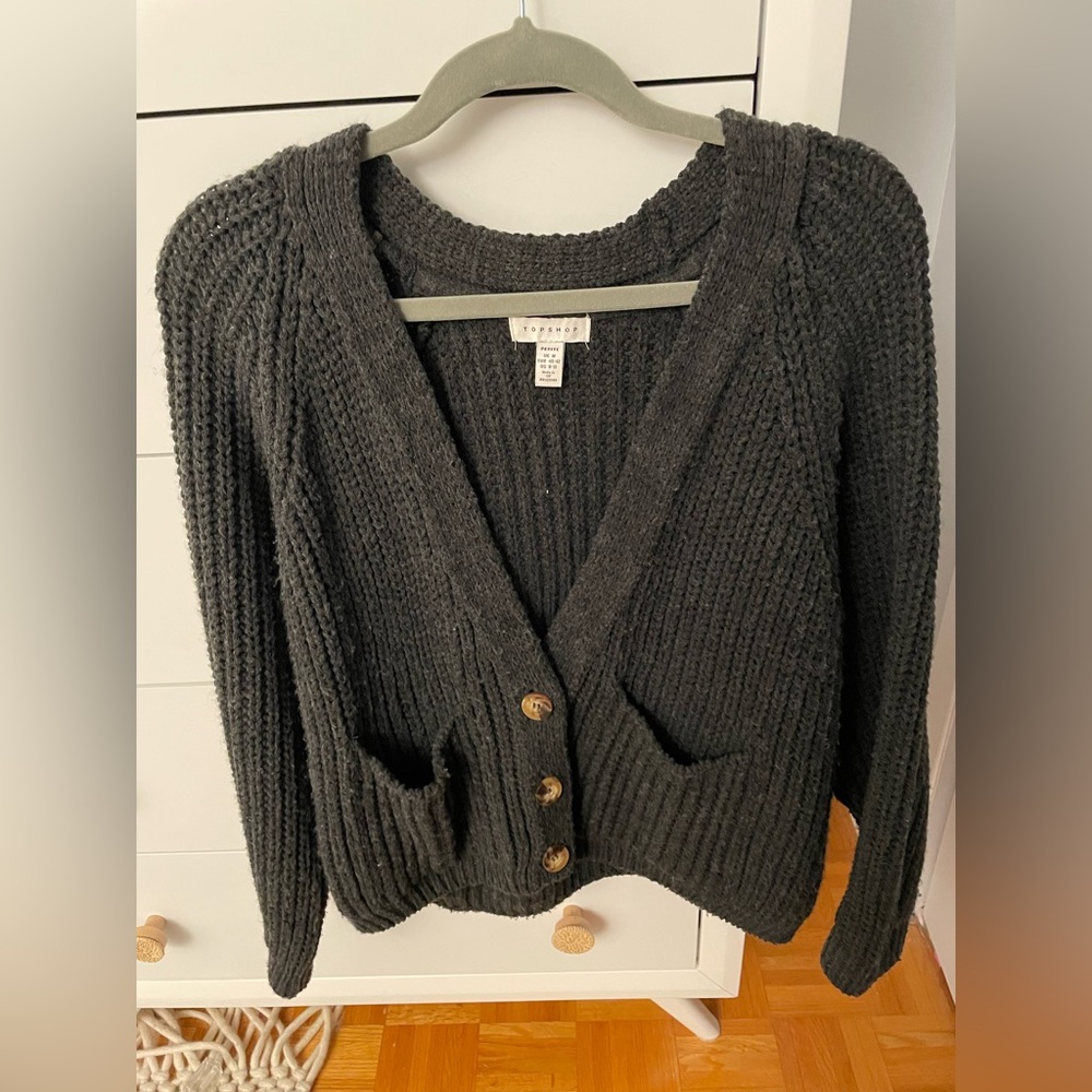 TOPSHOP petite gray cardigan